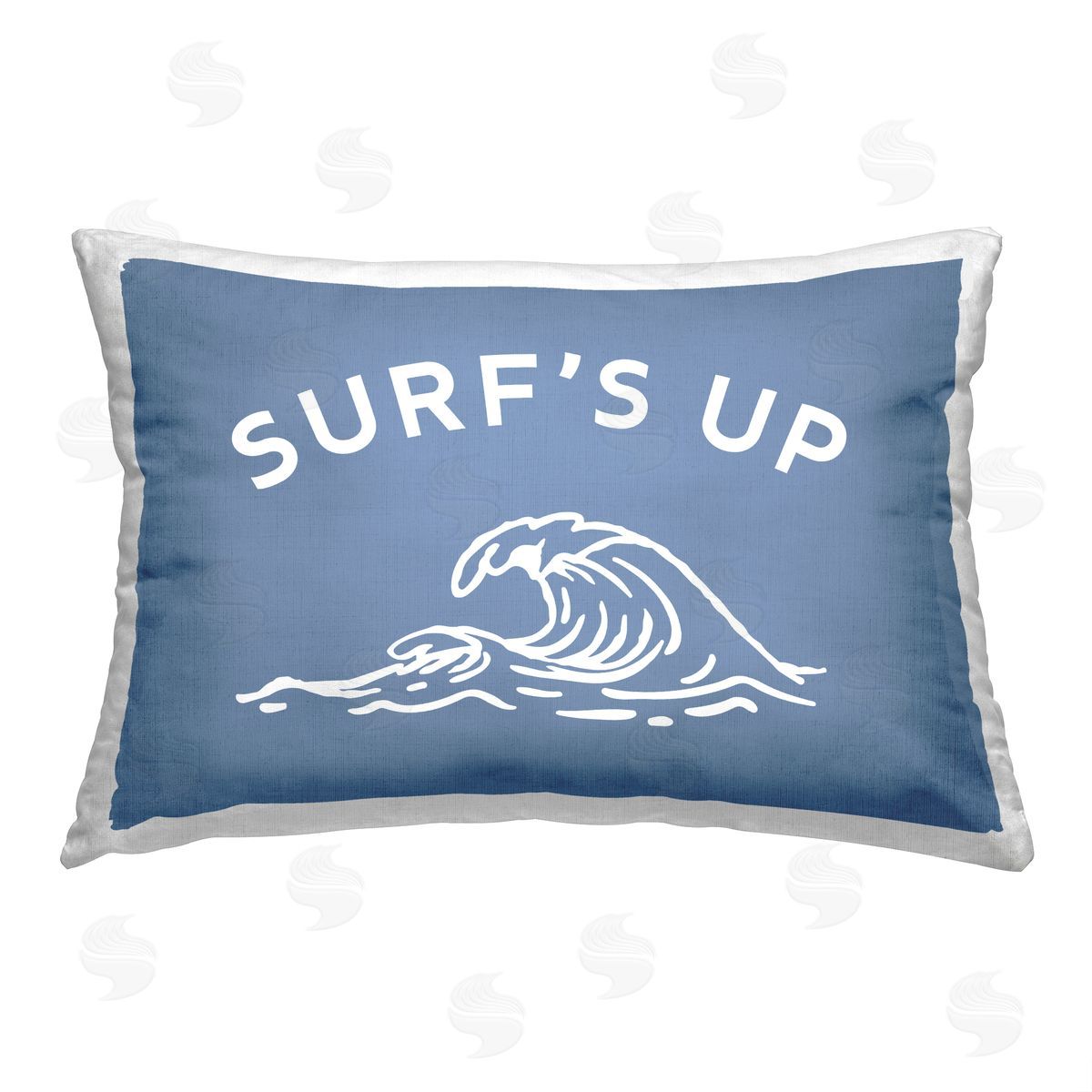 Stupell Studio Surf's Up Blue & White Printed Plush Polyester Throw Pillow