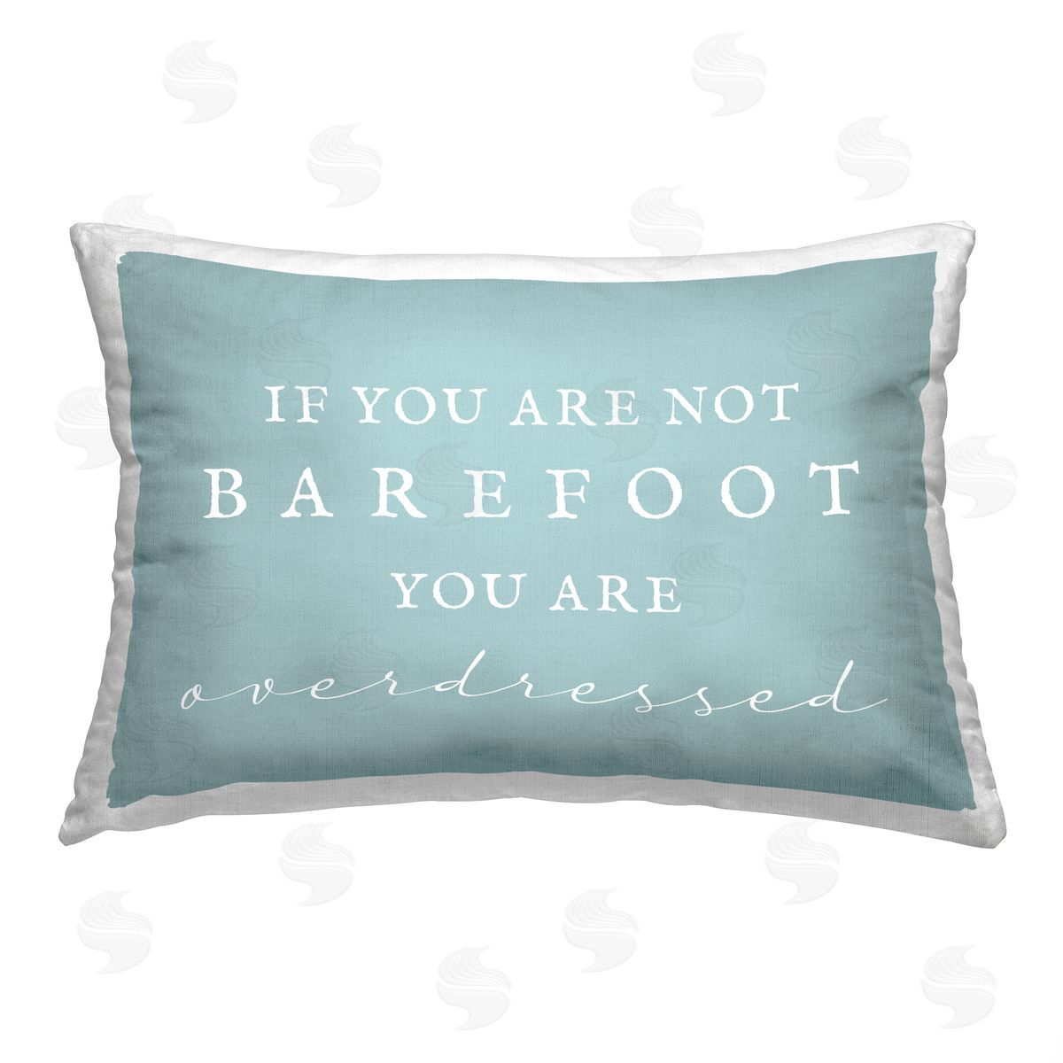 Stupell Studio Beach Barefoot Humor Printed Plush Polyester Throw Pillow