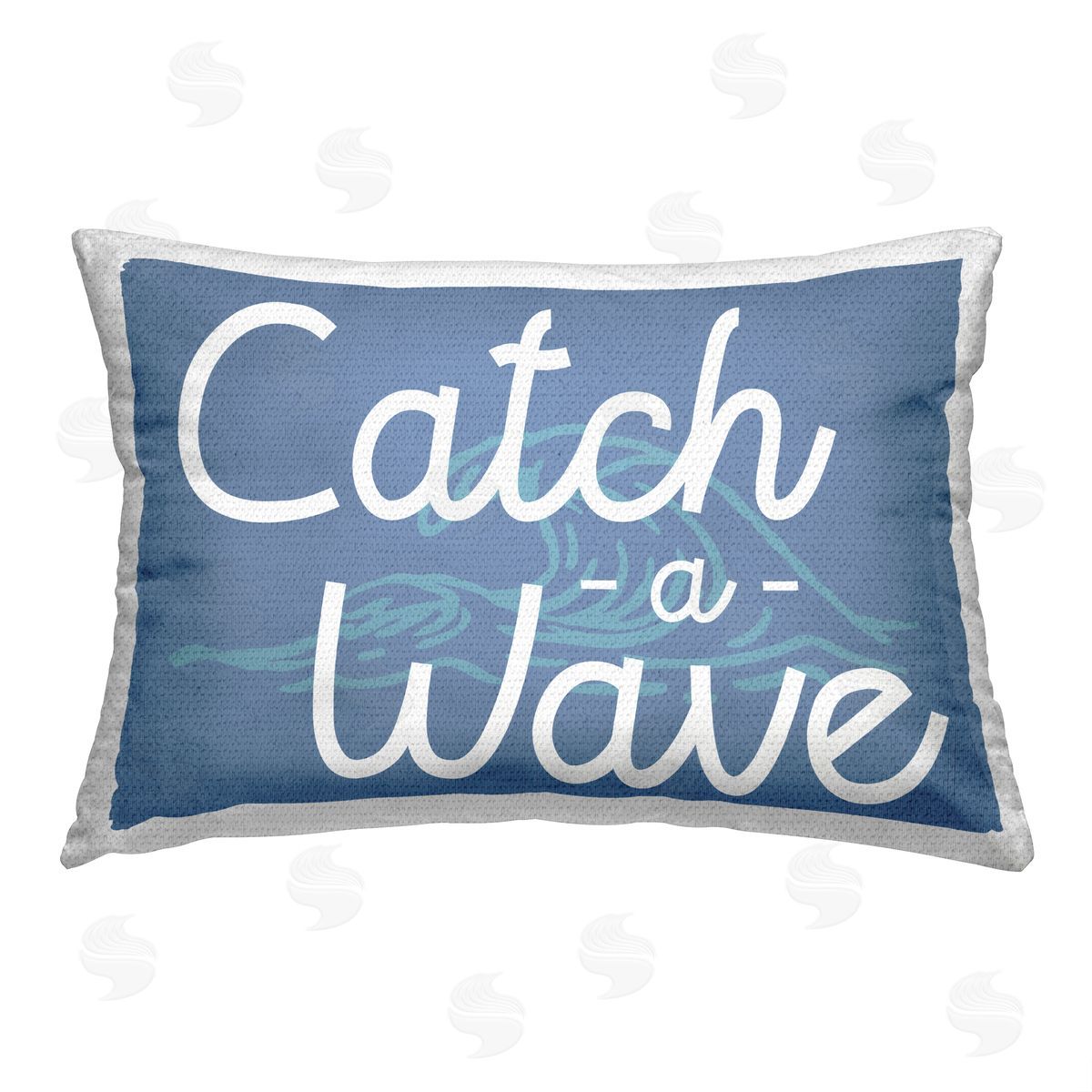 Stupell Studio Nautical Catch a Wave Outdoor Quick-Dry Polyester Printed Throw Pillow
