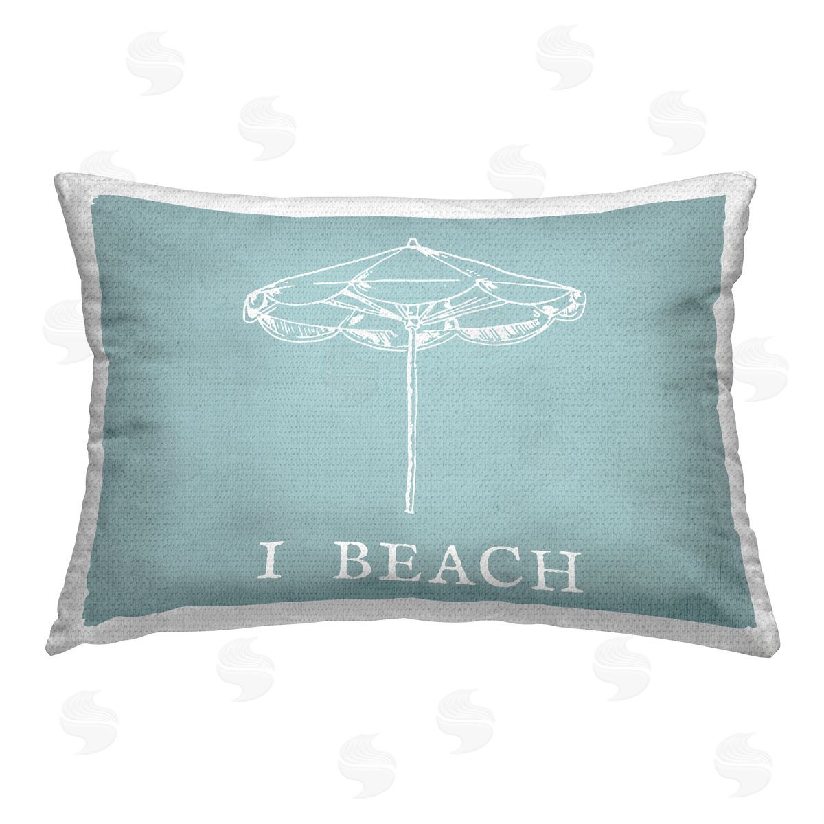 Stupell Studio I Beach with Umbrella Outdoor Quick-Dry Polyester Printed Throw Pillow