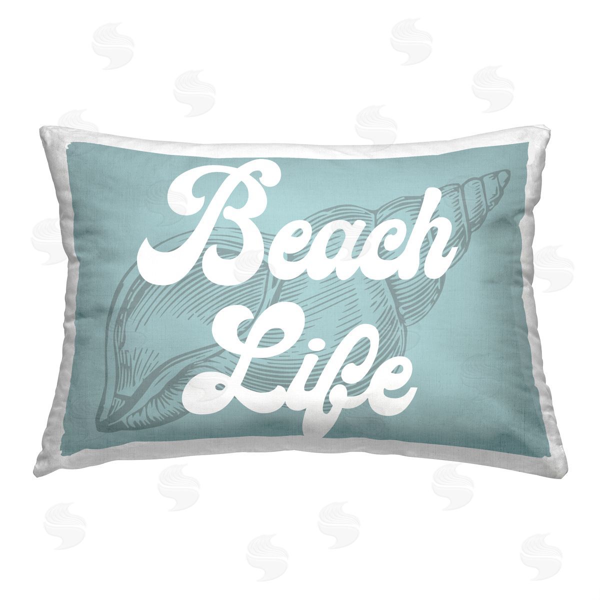 Stupell Studio Retro Beach Life Shell Printed Plush Polyester Throw Pillow