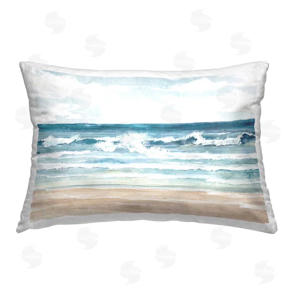 Carson Lyons Waves on Beach Shore Printed Plush Polyester Throw Pillow