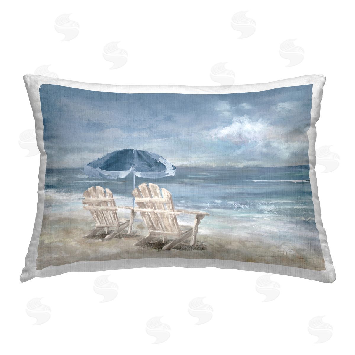 Carson Lyons Stormy Beach Scene Printed Plush Polyester Throw Pillow