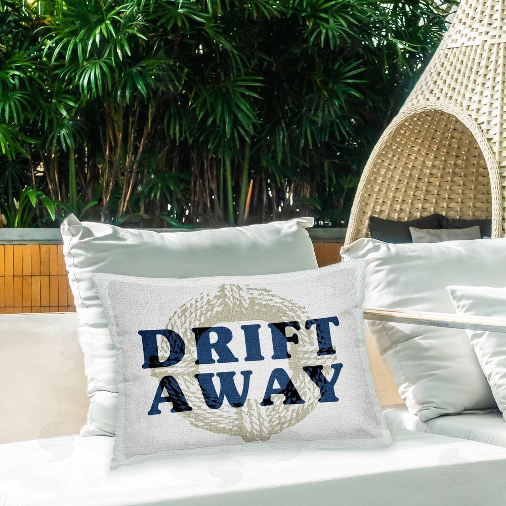 Stupell Studio Drift Away Nautical Rope Outdoor Quick-Dry Polyester Printed Throw Pillow in Back Yard