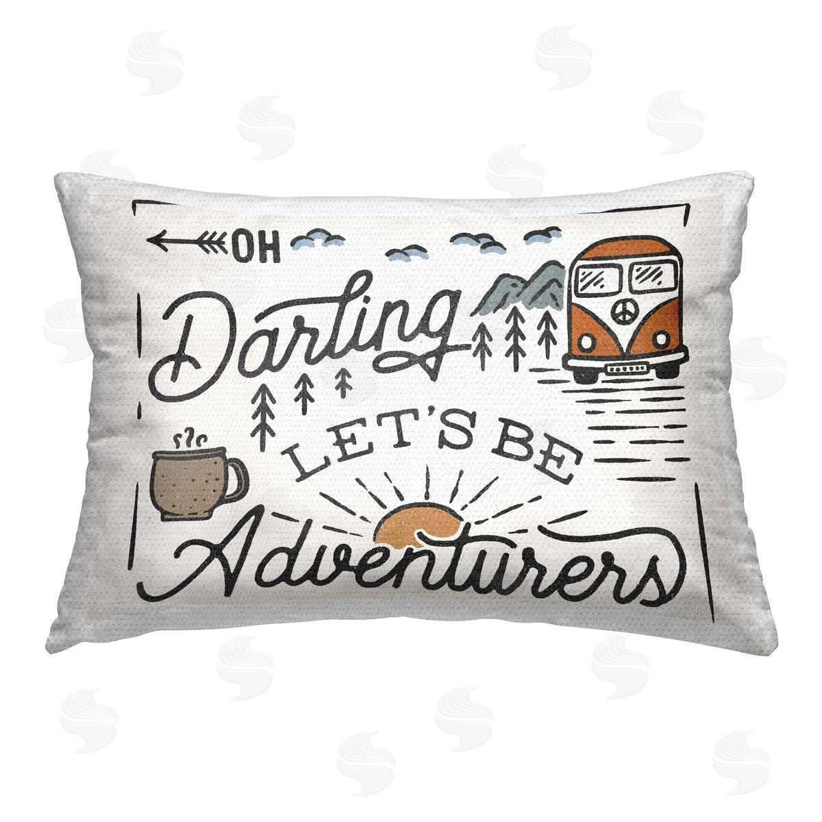 Laura Marshall Neutral Adventure Phrase Outdoor Quick-Dry Polyester Printed Throw Pillow
