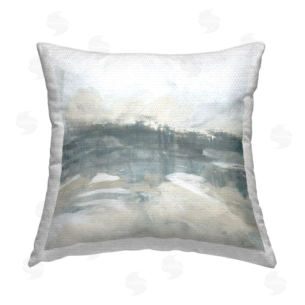 June Erica Vess Grey Landscape Abstraction Outdoor Quick-Dry Polyester Printed Throw Pillow