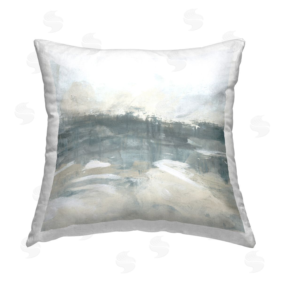 June Erica Vess Grey Landscape Abstraction Printed Plush Polyester Throw Pillow