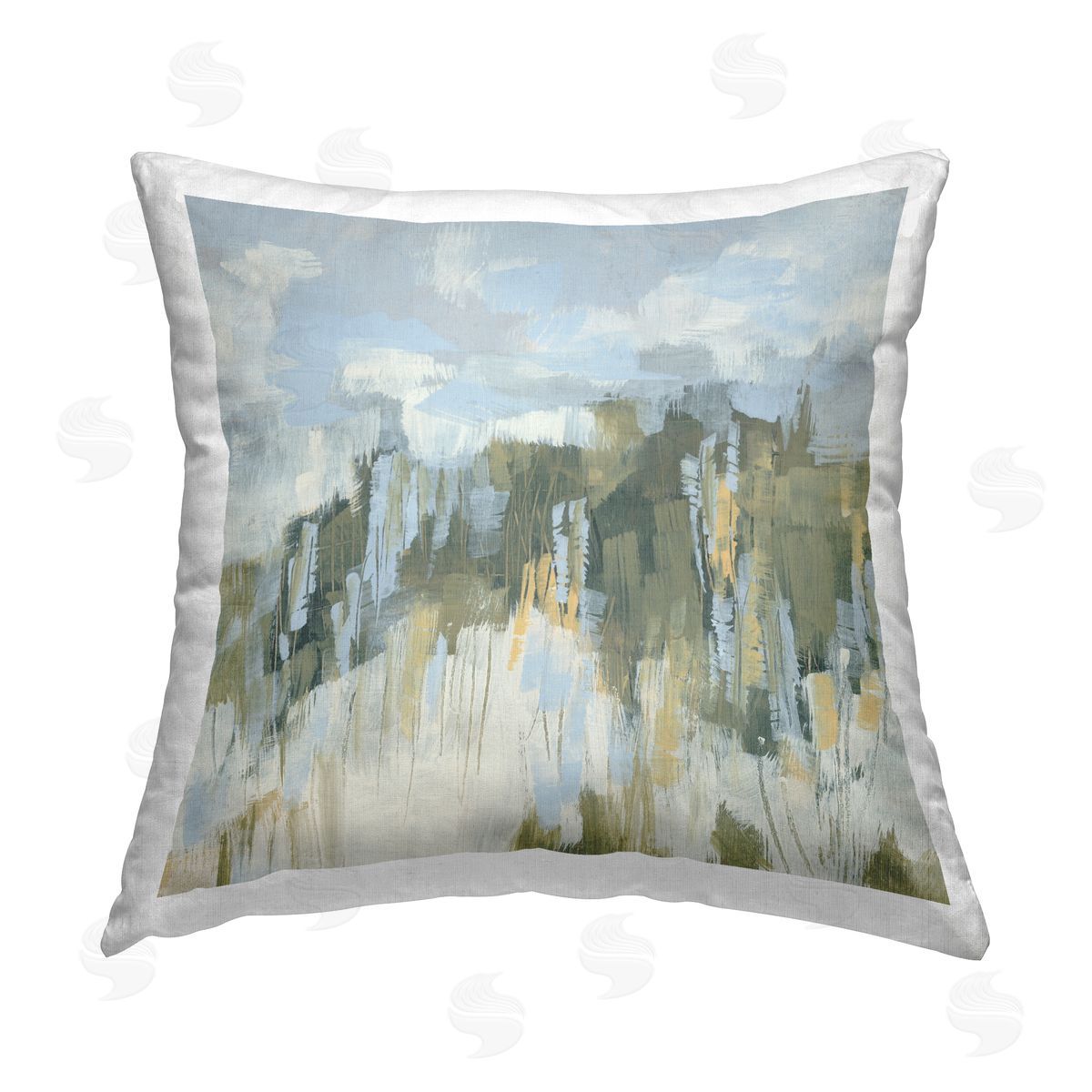 June Erica Vess Chaotic Landscape Distortion Printed Plush Polyester Throw Pillow