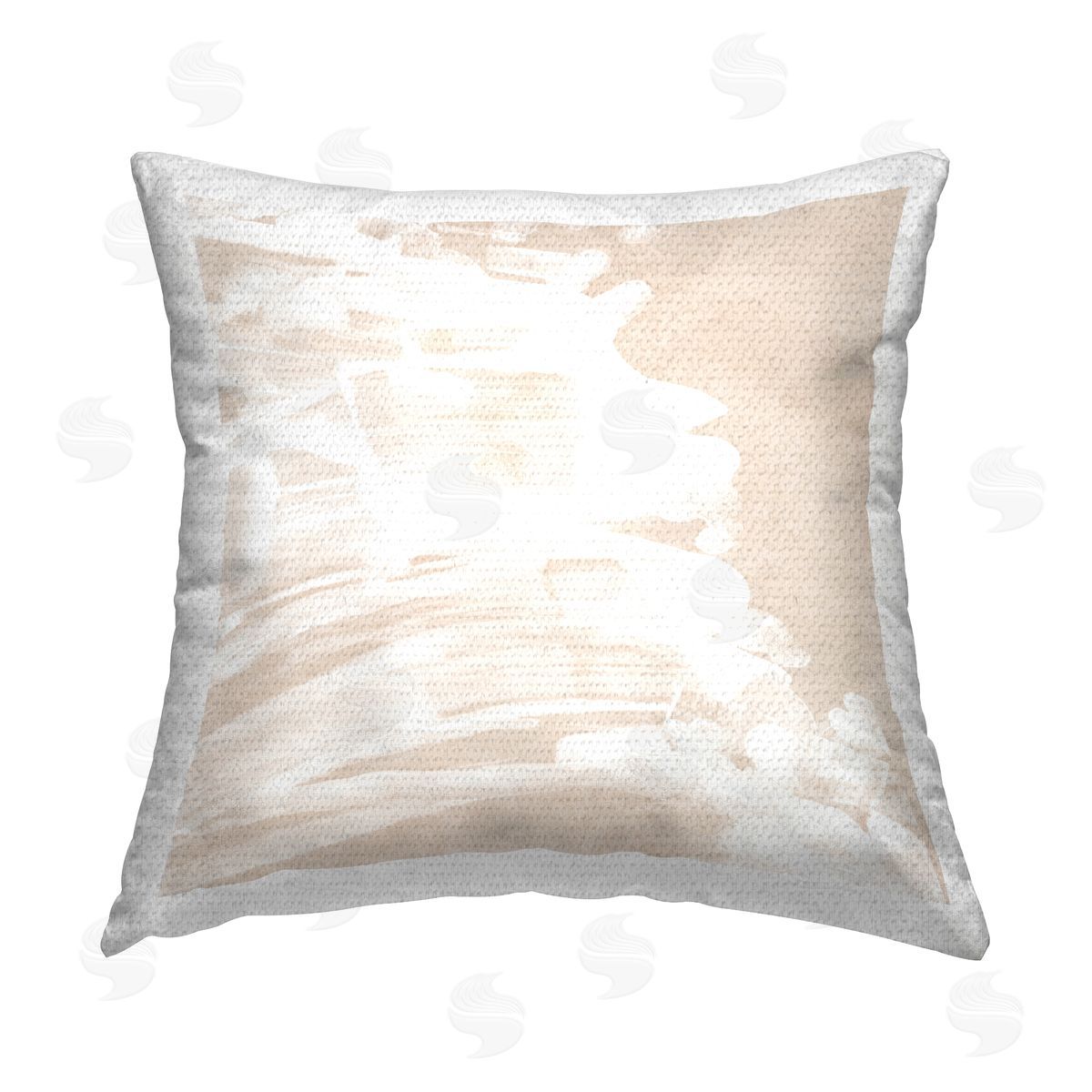 June Erica Vess Subtle Beige Fluidity Outdoor Quick-Dry Polyester Printed Throw Pillow