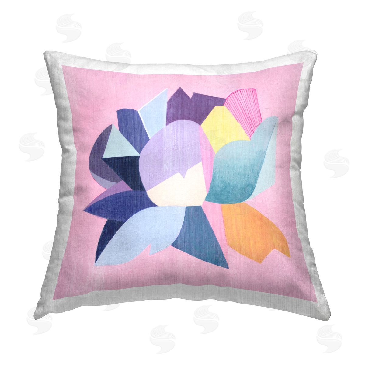 Grace Popp Modern Geometric Flower Printed Plush Polyester Throw Pillow
