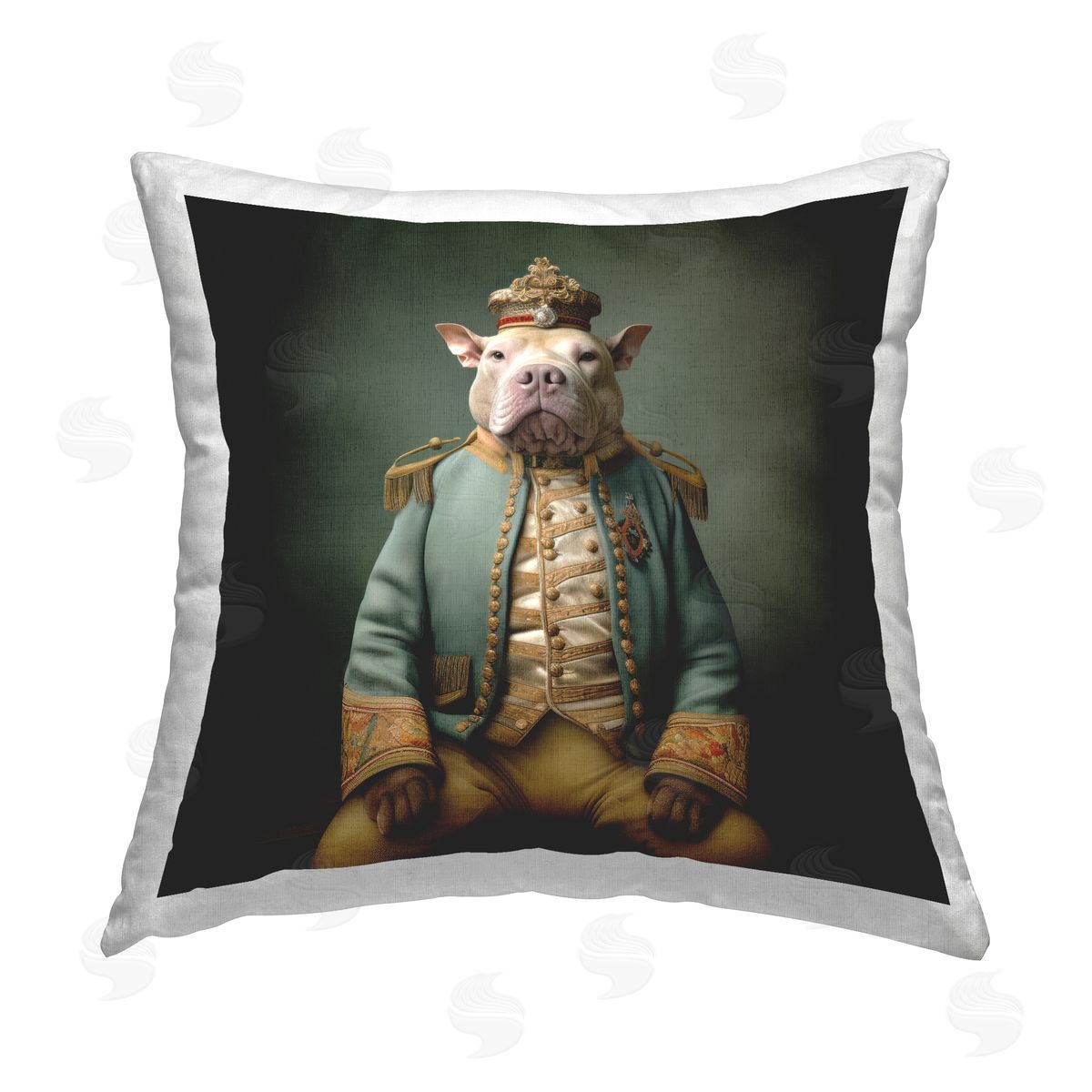 Lazar Studio Dog in Royal Fashion Printed Plush Polyester Throw Pillow