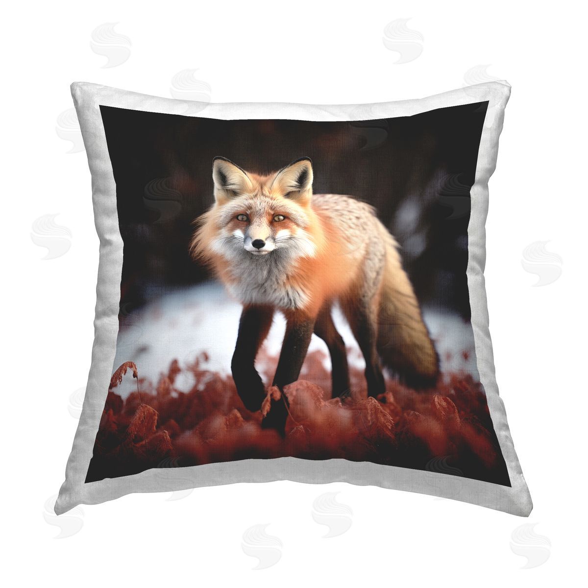 Lazar Studio Fox Roaming in Nature Printed Plush Polyester Throw Pillow