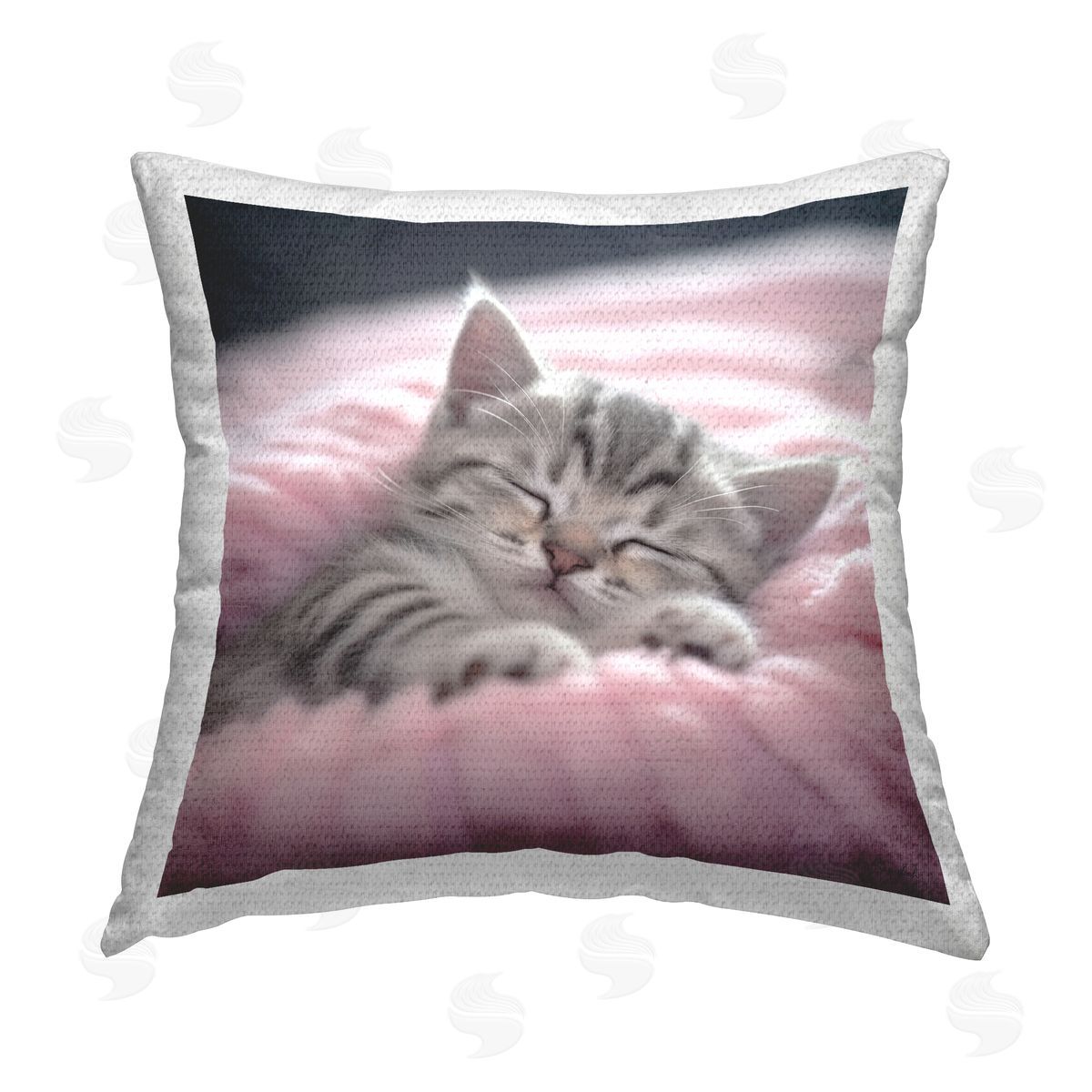Roozbeh Soft Sleeping Kitten Outdoor Quick-Dry Polyester Printed Throw Pillow
