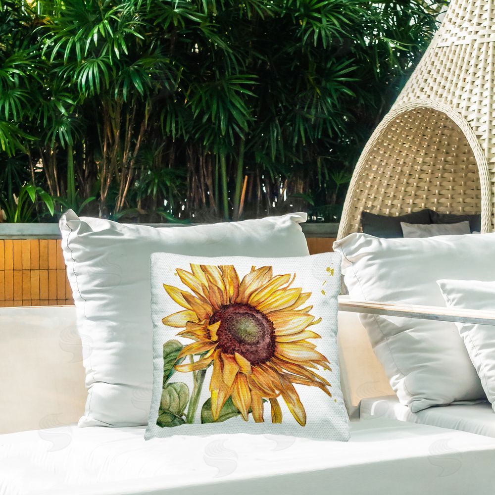 Studio 731 rep. Levison Designs Modern Country Blossom Outdoor Quick-Dry Polyester Printed Throw Pillow in Back Yard