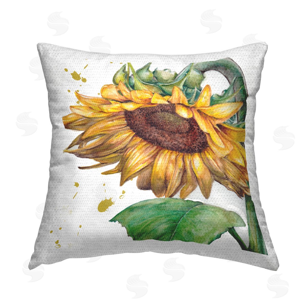 Studio 731 rep. Levison Designs Drooping Sunflower Bloom Outdoor Quick-Dry Polyester Printed Throw Pillow