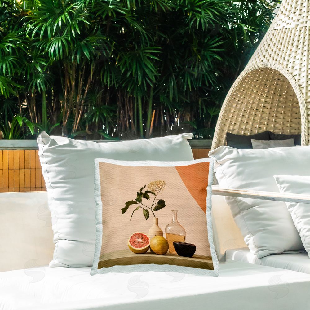 Lazar Studio Modern Kitchen Still Life Outdoor Quick-Dry Polyester Printed Throw Pillow in Back Yard