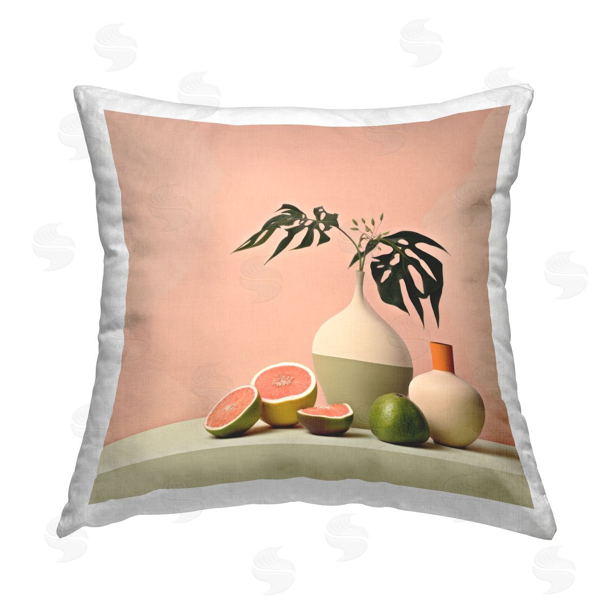 Lazar Studio Modern Tropical Citrus Printed Plush Polyester Throw Pillow