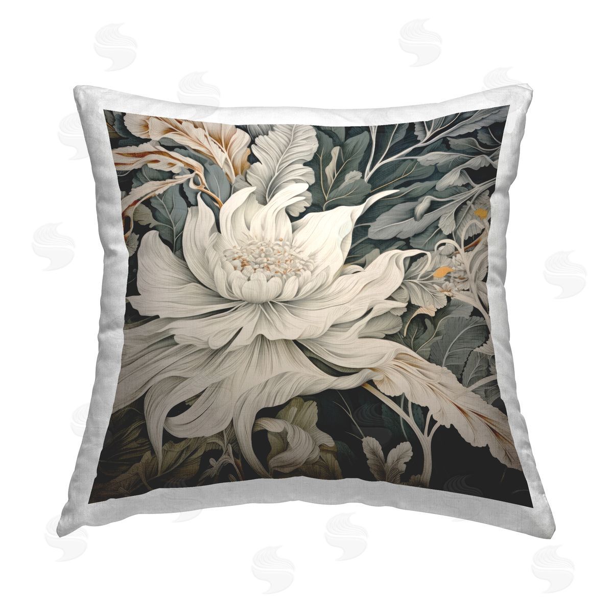 Lazar Studio Vintage Floral Arrangement Printed Plush Polyester Throw Pillow
