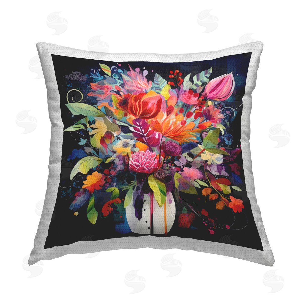 Lazar Studio Vivid Flower Expression Outdoor Quick-Dry Polyester Printed Throw Pillow