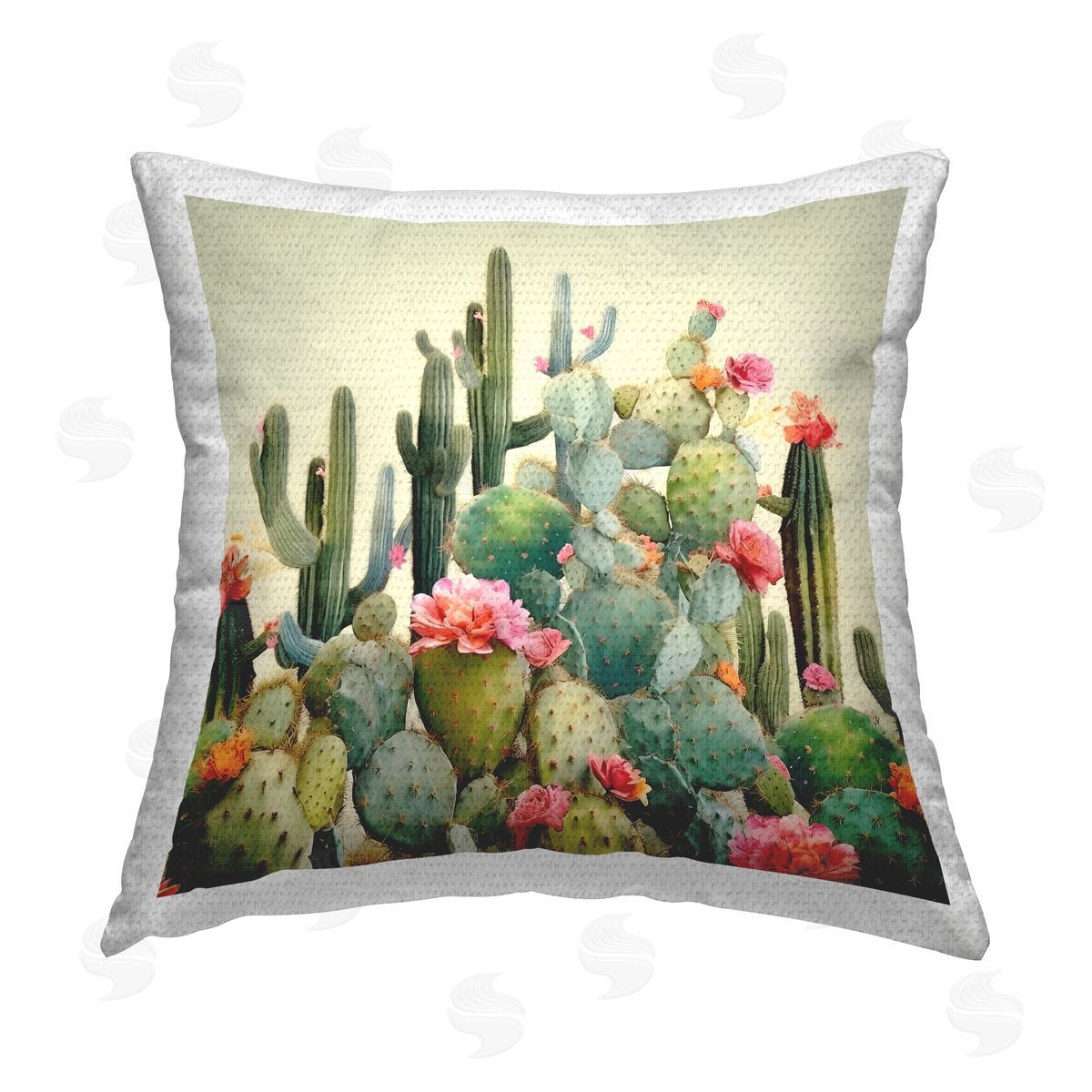 Lazar Studio Desert Jewels Cactus Outdoor Quick-Dry Polyester Printed Throw Pillow