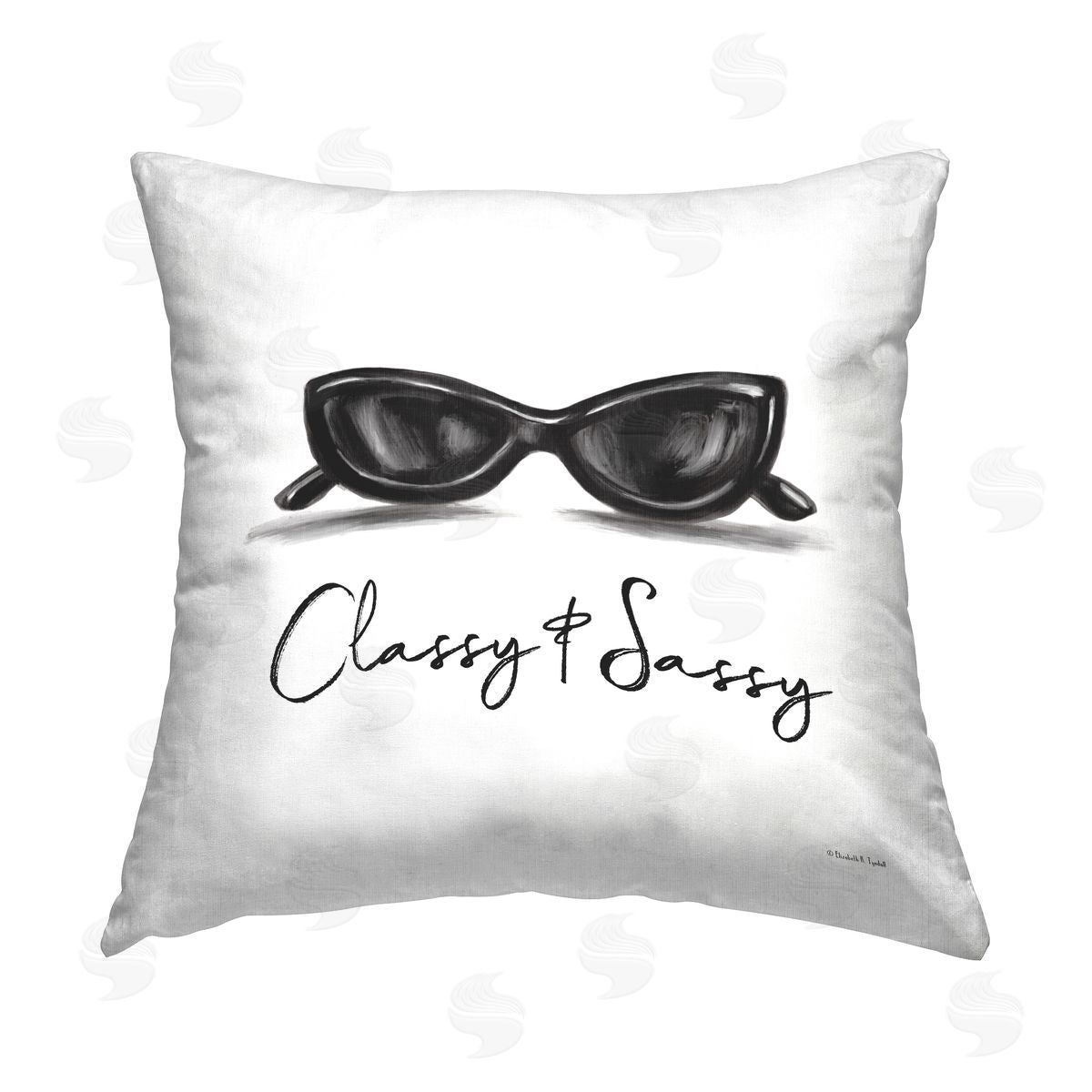 Elizabeth Tyndall Classy & Sassy Sunglasses Printed Plush Polyester Throw Pillow