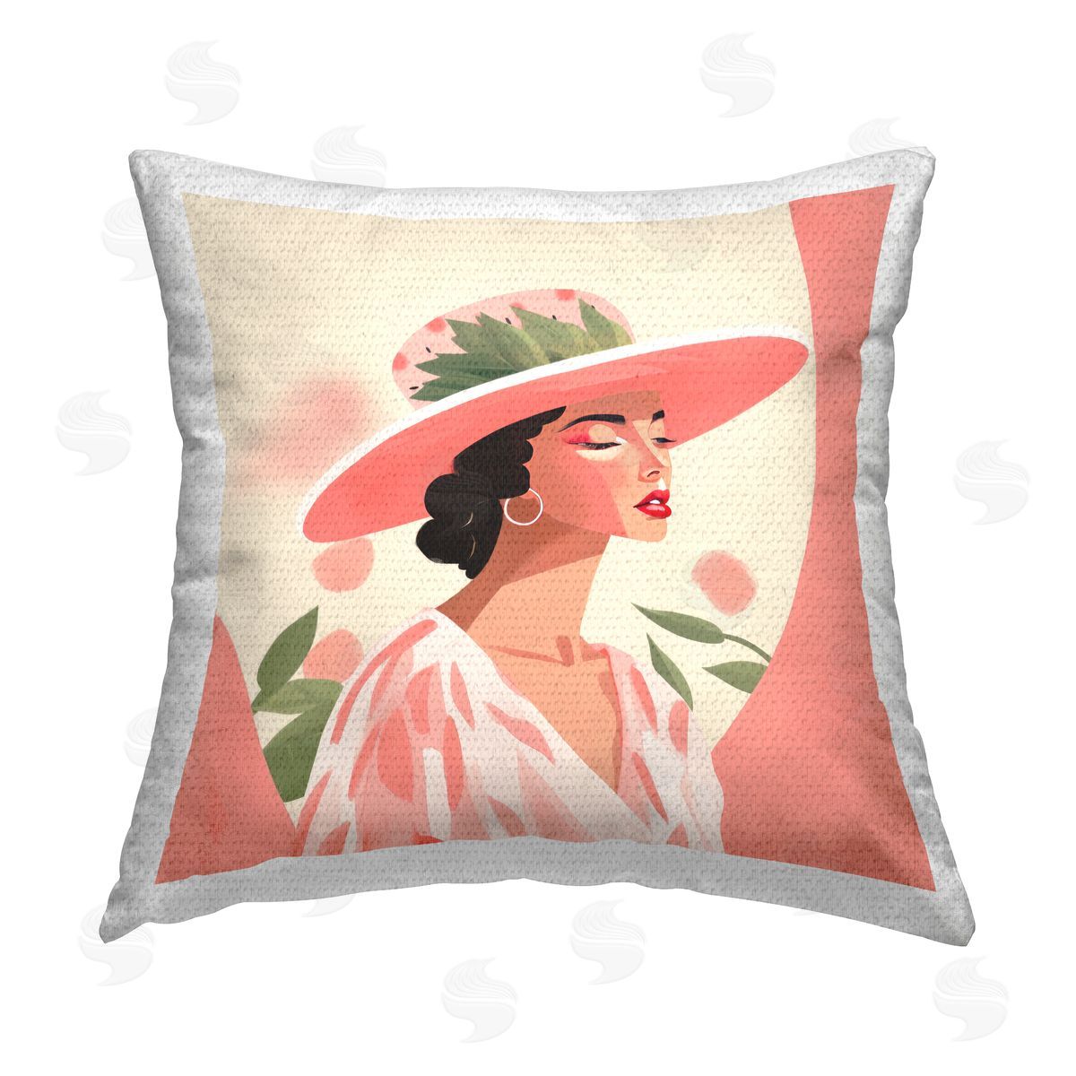 Lazar Studio Pastel Glam Fashionista Outdoor Quick-Dry Polyester Printed Throw Pillow