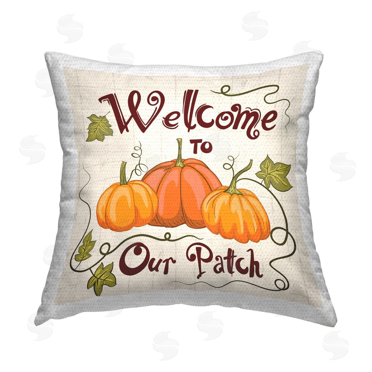 Diane Labombarbe Pumpkin Patch Family Phrase Outdoor Quick-Dry Polyester Printed Throw Pillow