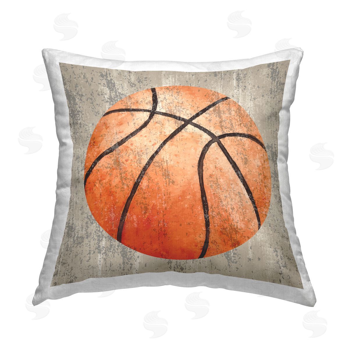 Kim Allen Rustic Sports Basketball Printed Plush Polyester Throw Pillow