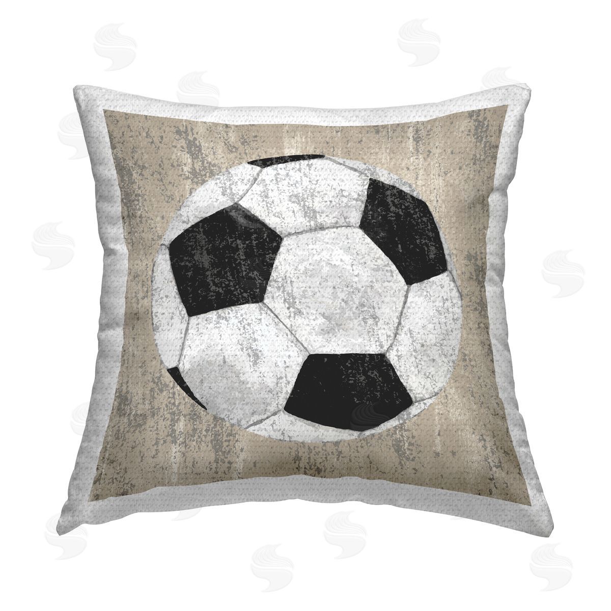 Kim Allen Rustic Natural Soccer Ball Outdoor Quick-Dry Polyester Printed Throw Pillow