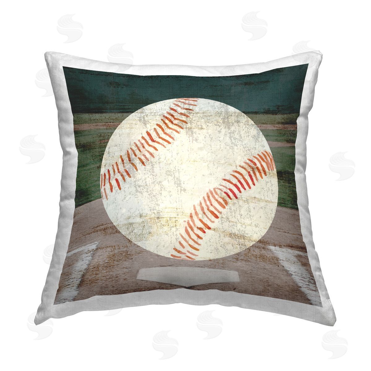 Kim Allen Baseball On Base Printed Plush Polyester Throw Pillow
