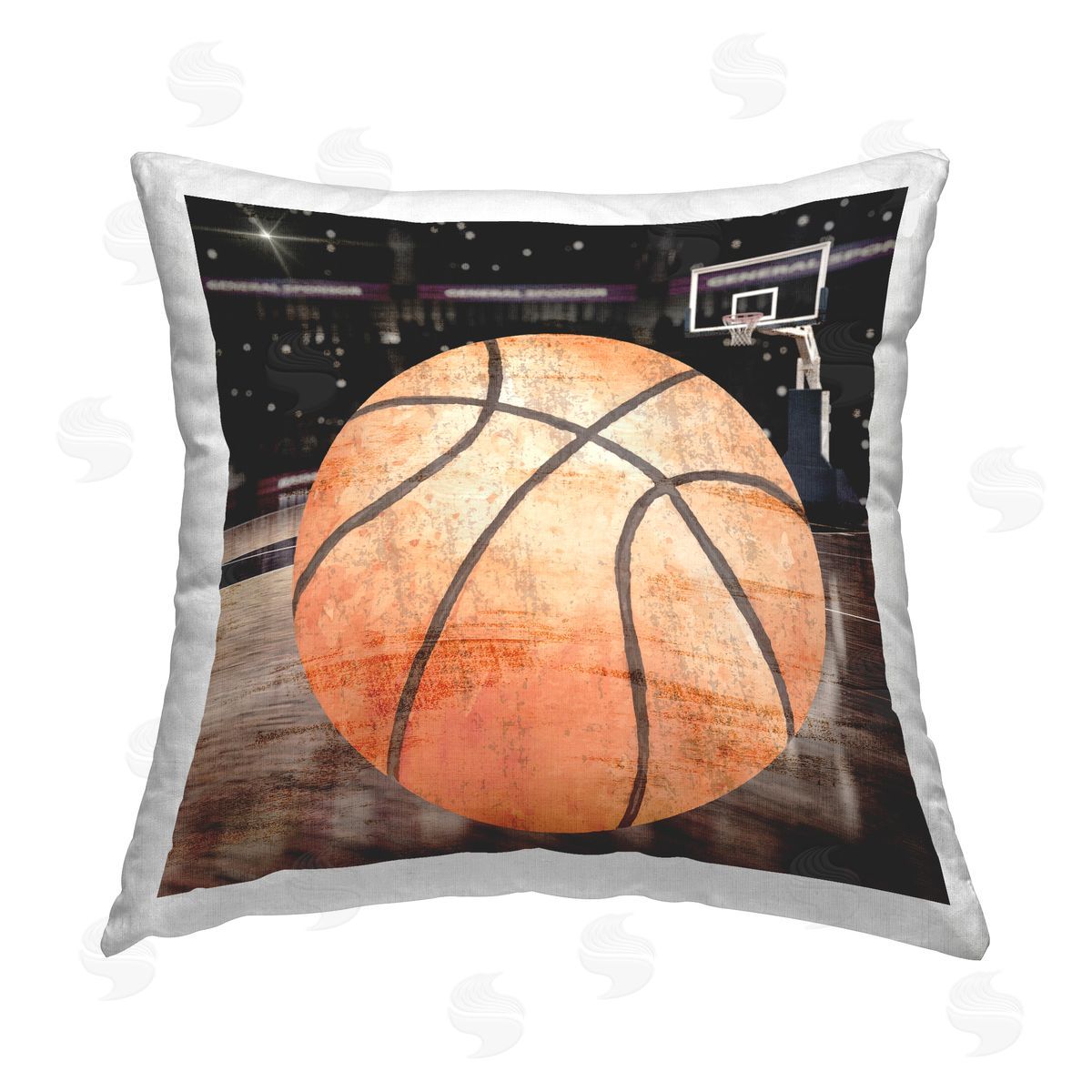 Kim Allen Basketball On Court Printed Plush Polyester Throw Pillow