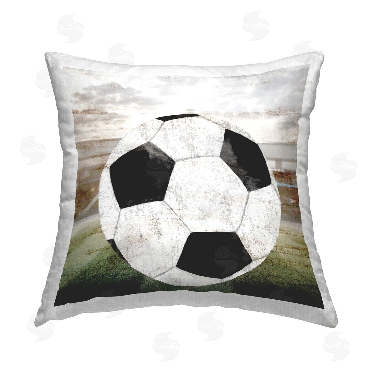 Kim Allen Soccer Ball On Field Printed Plush Polyester Throw Pillow