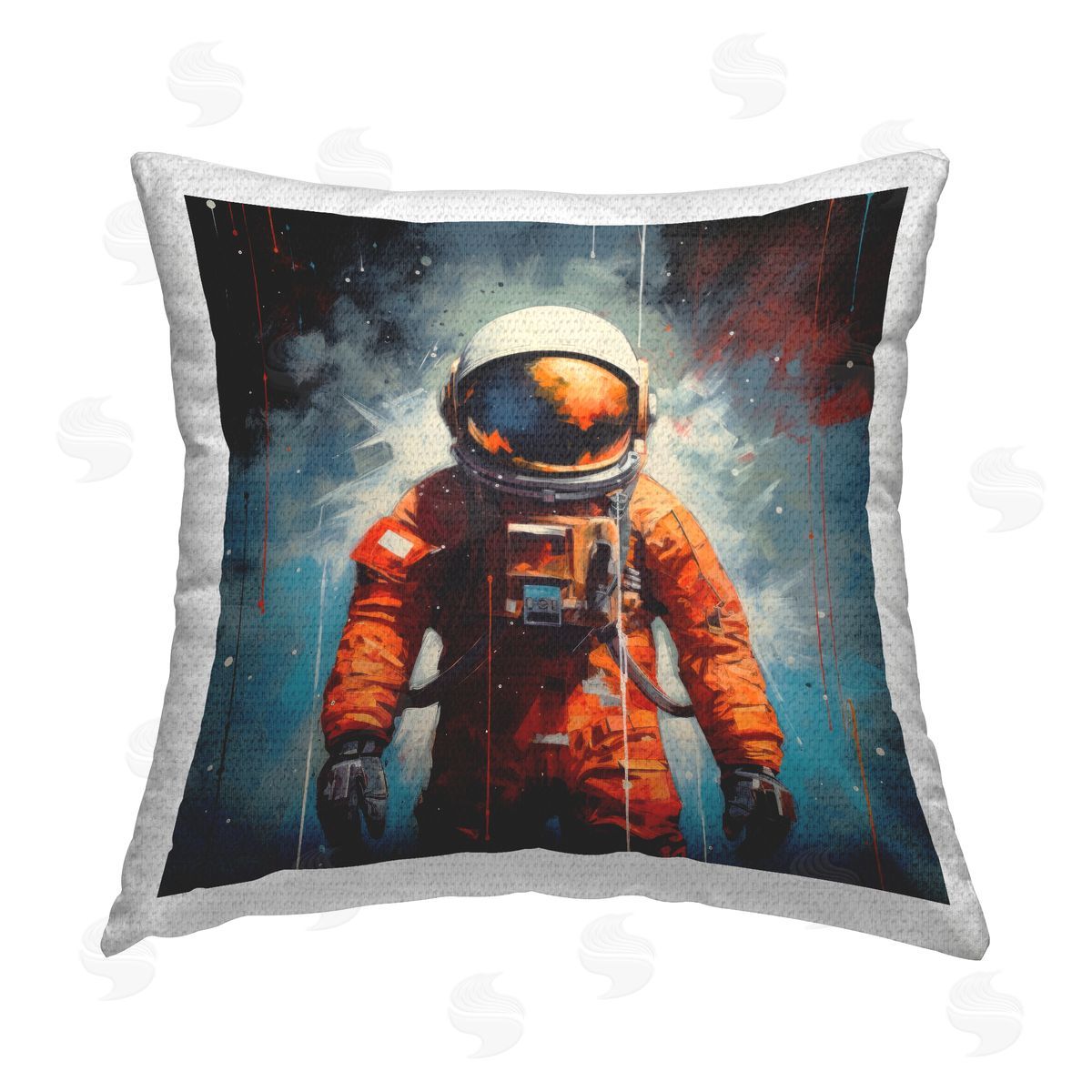 Lazar Studio Modern Astronaut in Space Outdoor Quick-Dry Polyester Printed Throw Pillow