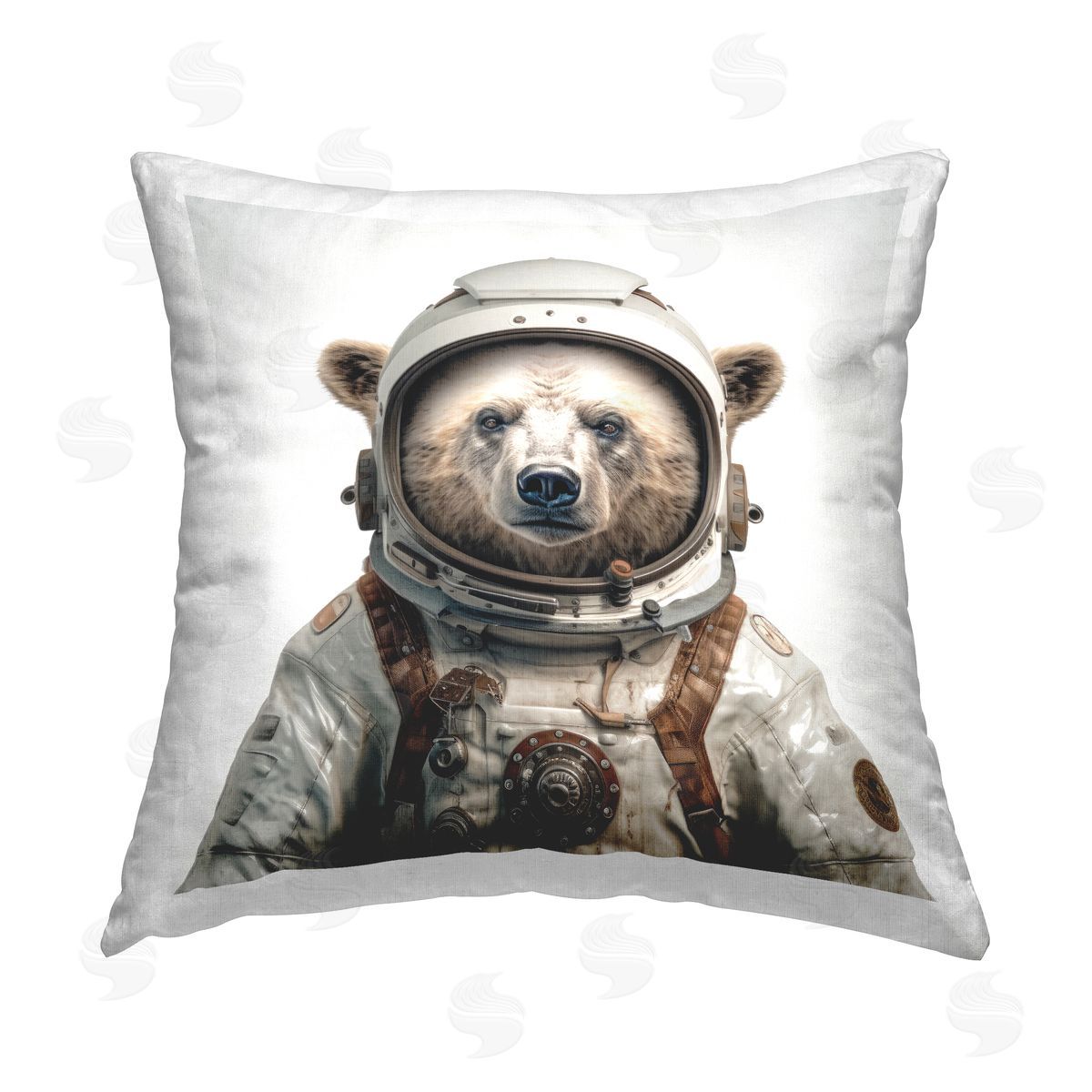 Lazar Studio Bear in Space Suit Printed Plush Polyester Throw Pillow