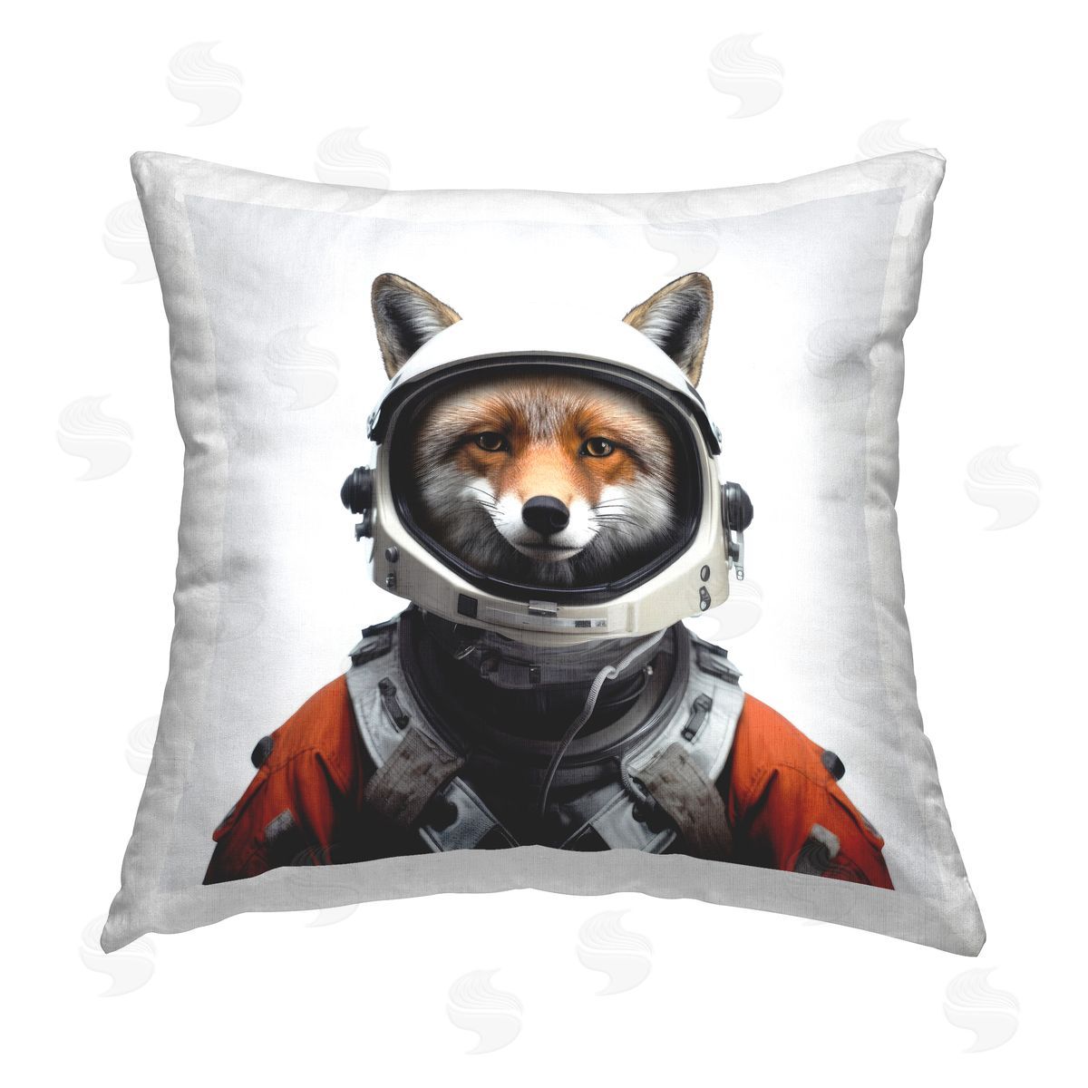 Lazar Studio Fox in Astronaut Suit Printed Plush Polyester Throw Pillow