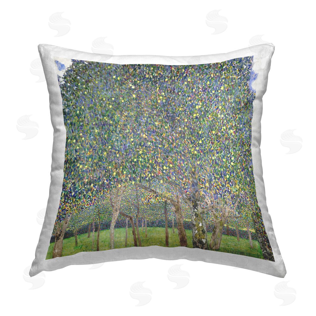 Gustav Klimt Abstract Speckled Trees Printed Plush Polyester Throw Pillow