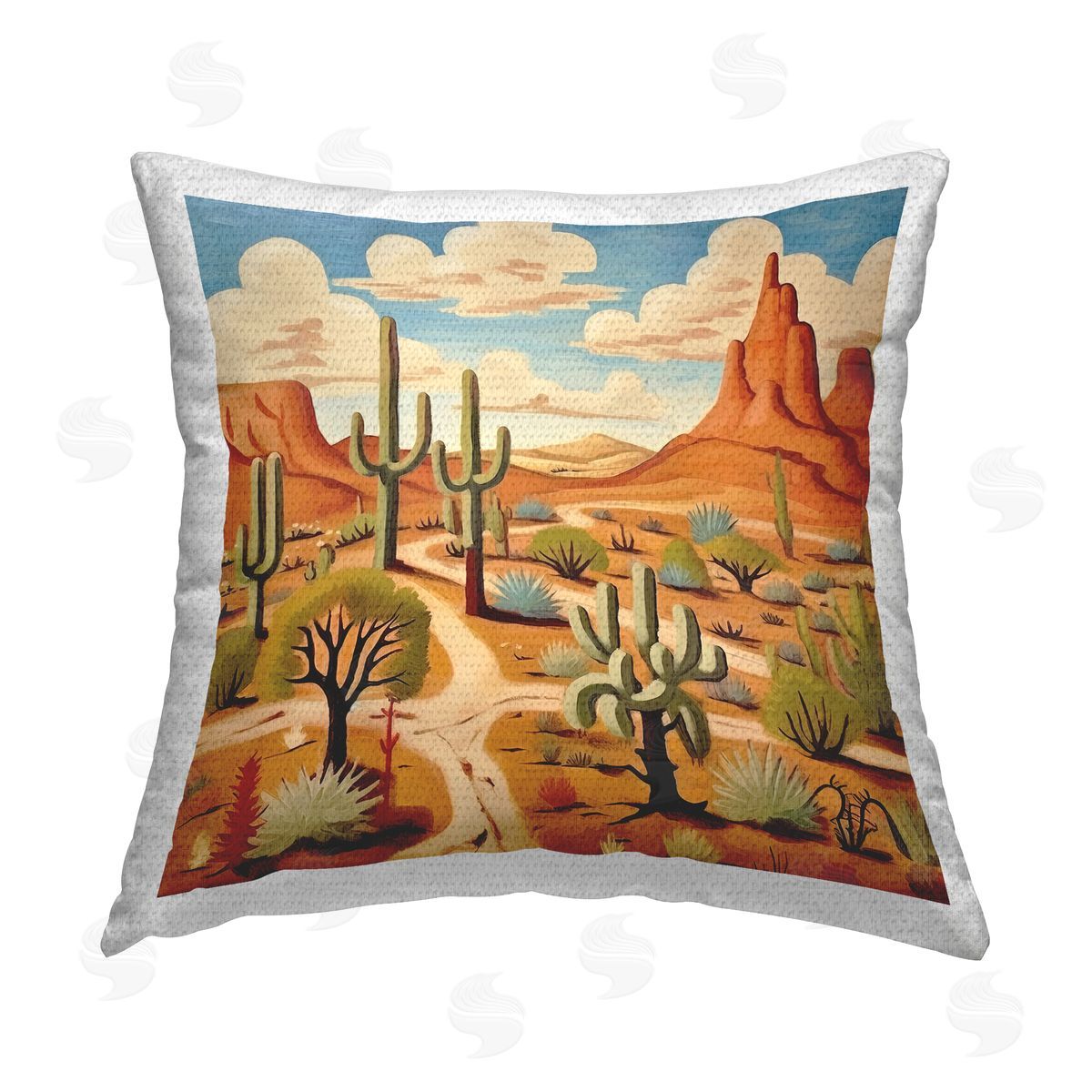 Lazar Studio Modern Canyon Valley Outdoor Quick-Dry Polyester Printed Throw Pillow