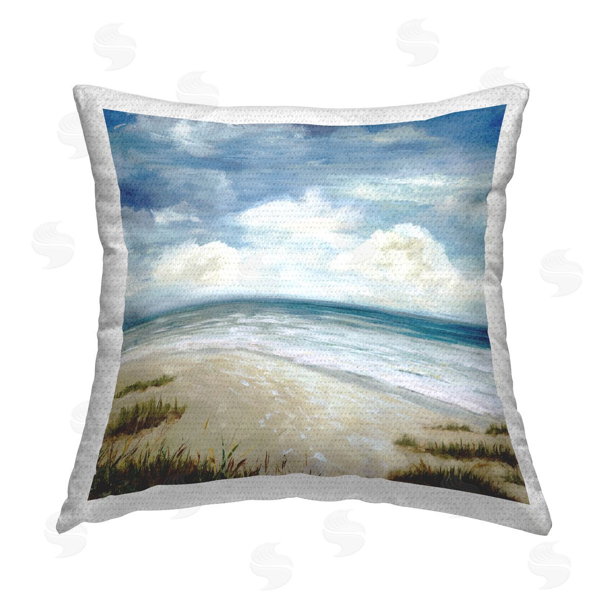 Carson Lyons Traditional Cloudy Beach Outdoor Quick-Dry Polyester Printed Throw Pillow