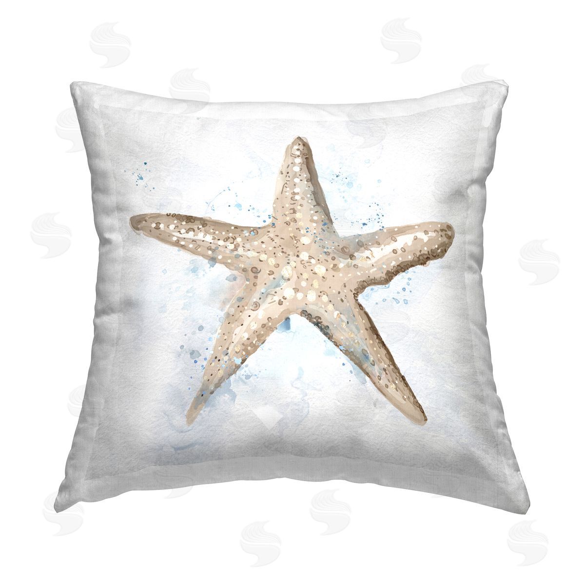 Carson Lyons Subtle Starfish Sea Life Printed Plush Polyester Throw Pillow