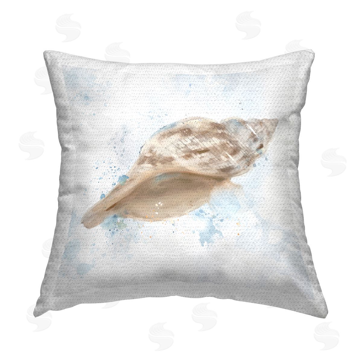 Carson Lyons Subtle Conch Sea Life Outdoor Quick-Dry Polyester Printed Throw Pillow