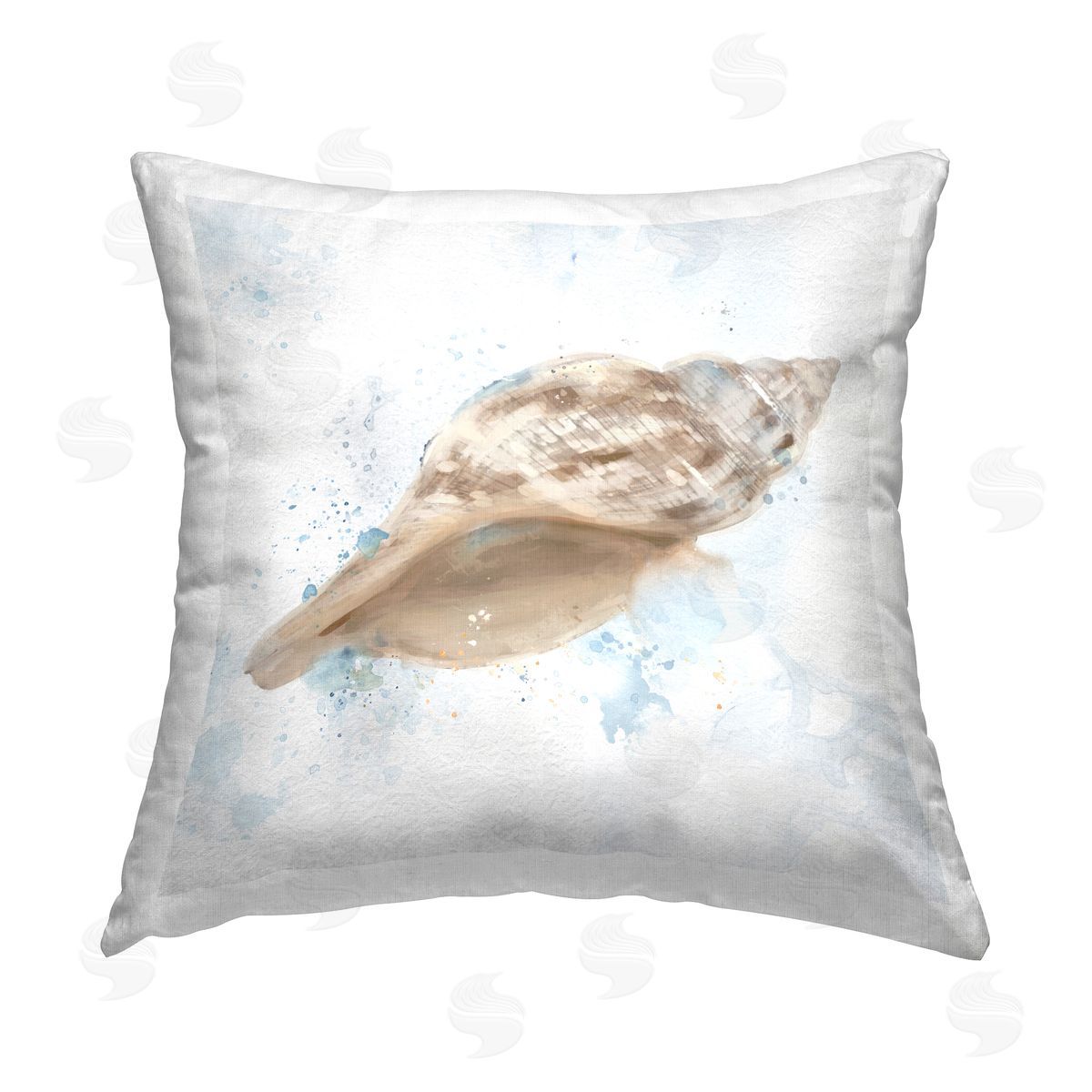 Carson Lyons Subtle Conch Sea Life Printed Plush Polyester Throw Pillow