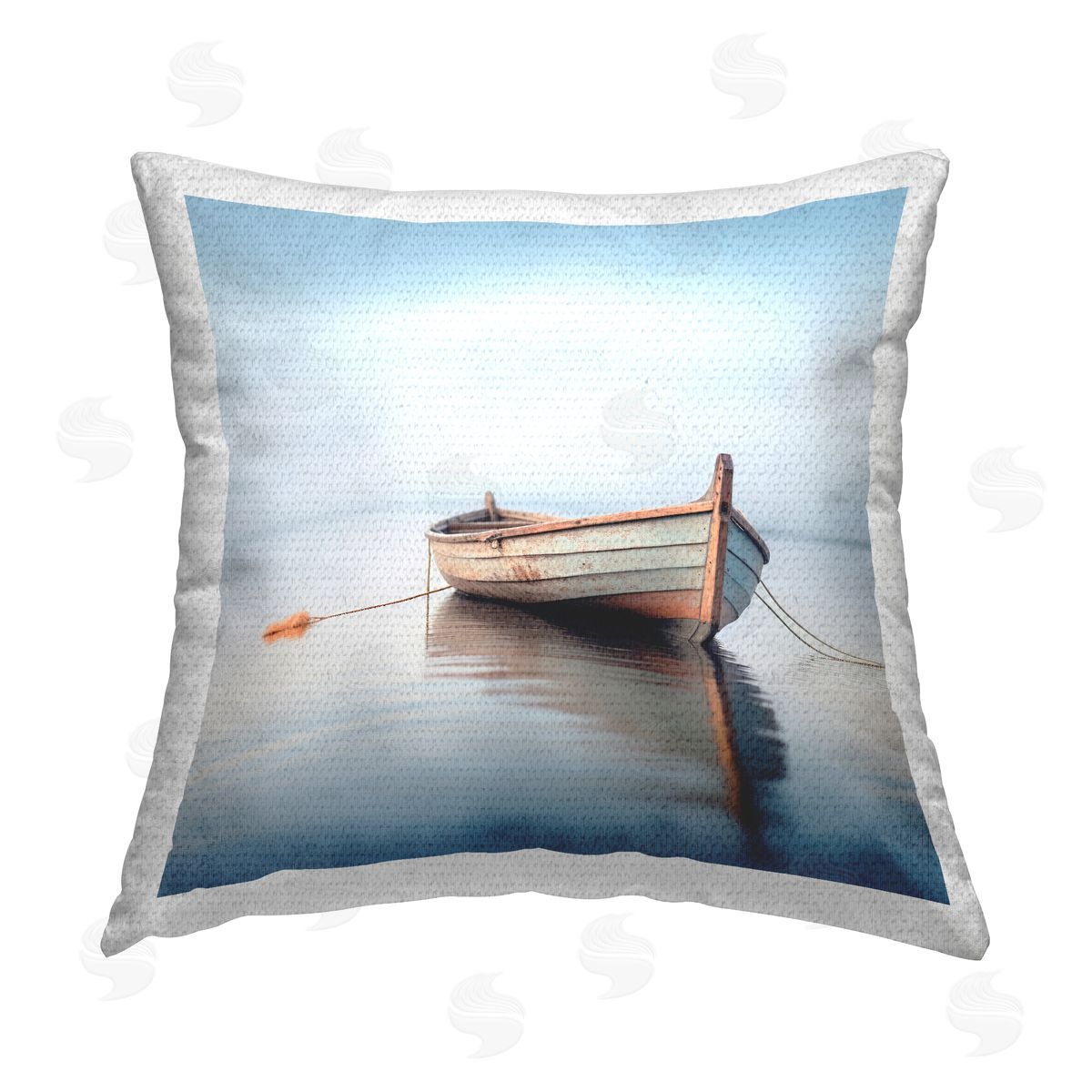 Ray Powers Calm Boat Reflection Outdoor Quick-Dry Polyester Printed Throw Pillow