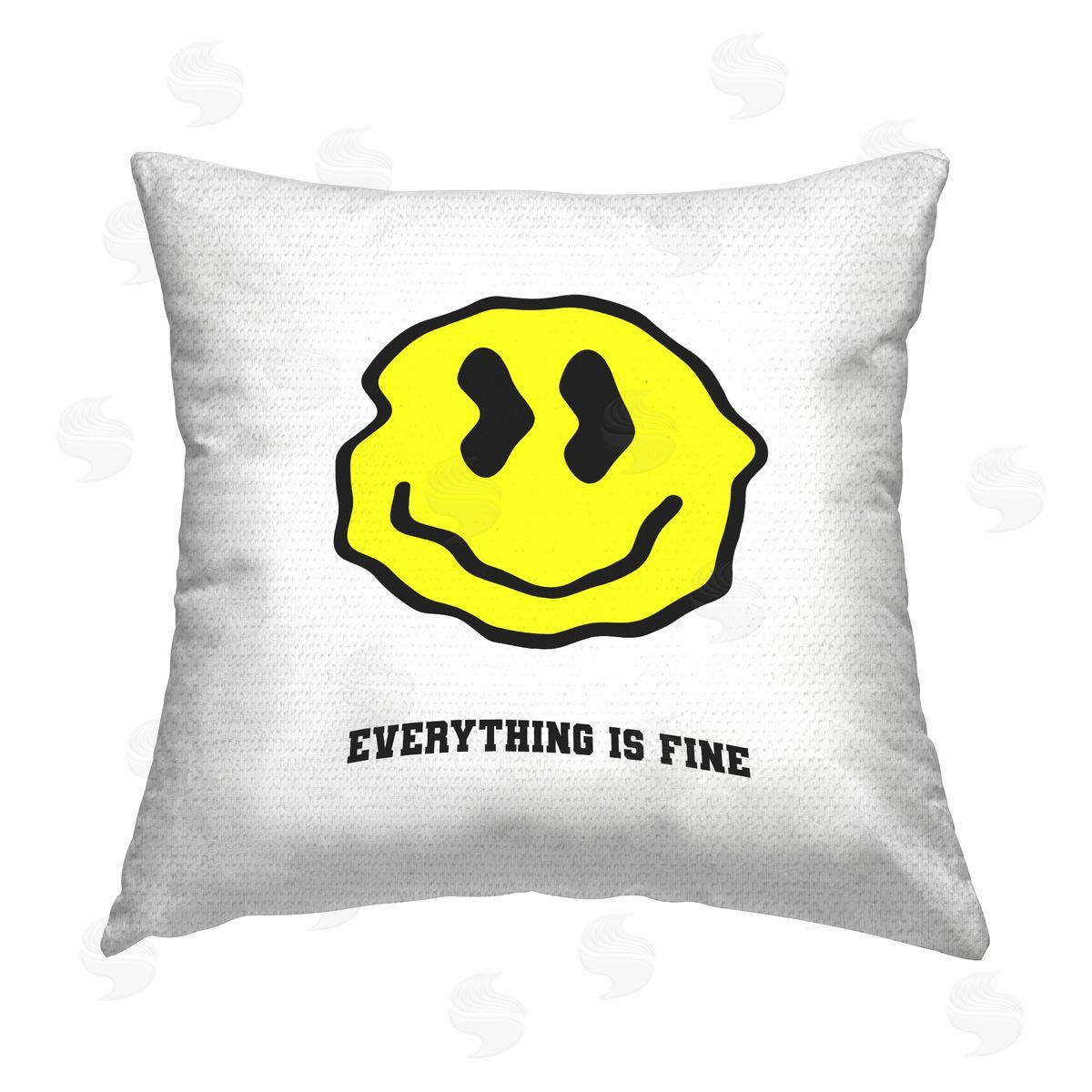 House of Lulu Everything Is Fine Smiley Outdoor Quick-Dry Polyester Printed Throw Pillow