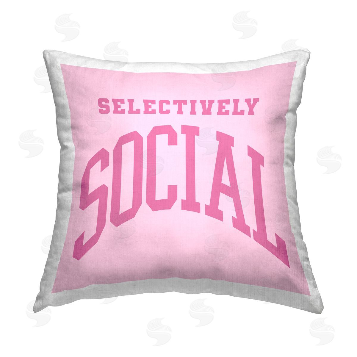 House of Lulu Selectively Social Pink Saying Printed Plush Polyester Throw Pillow