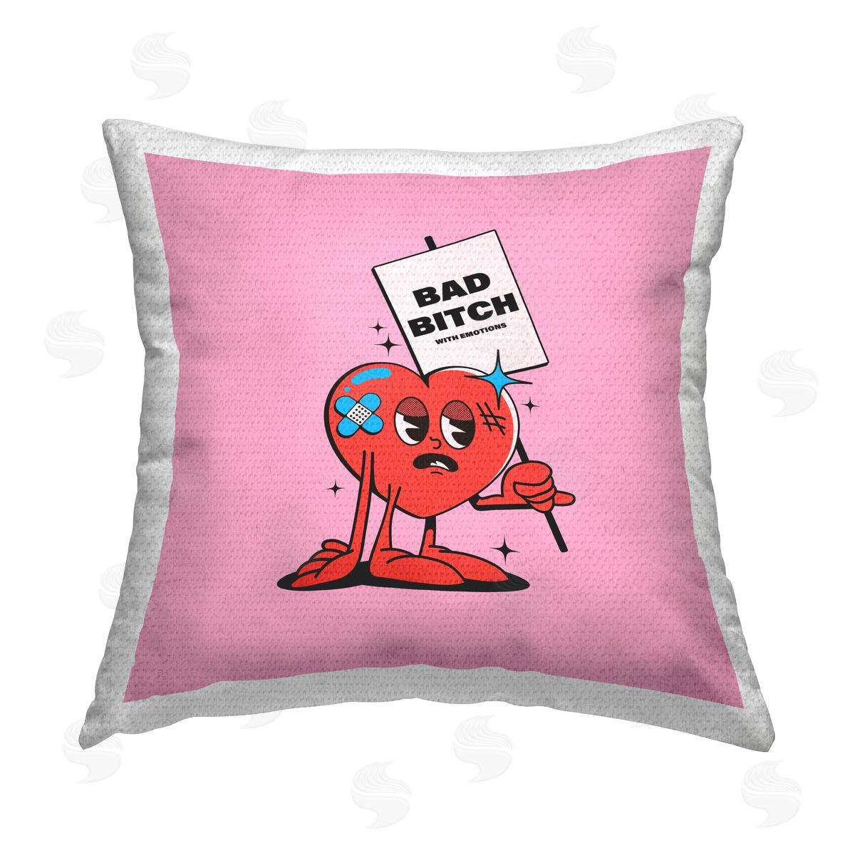 House of Lulu Broken Heart Sassy Phrase Outdoor Quick-Dry Polyester Printed Throw Pillow