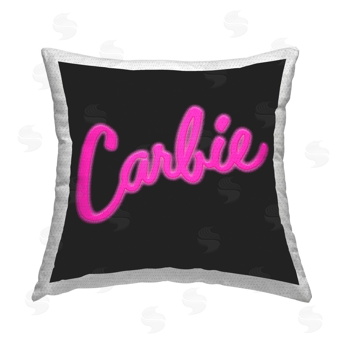 House of Lulu Funny Carbie on Black Outdoor Quick-Dry Polyester Printed Throw Pillow