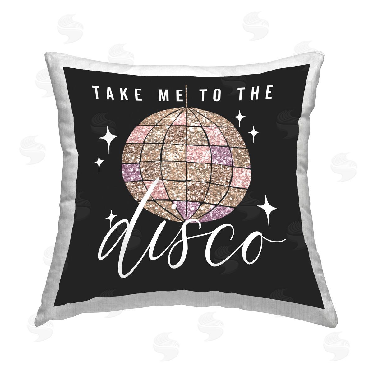 Masey St. Studios Take Me To Disco Pattern Printed Plush Polyester Throw Pillow