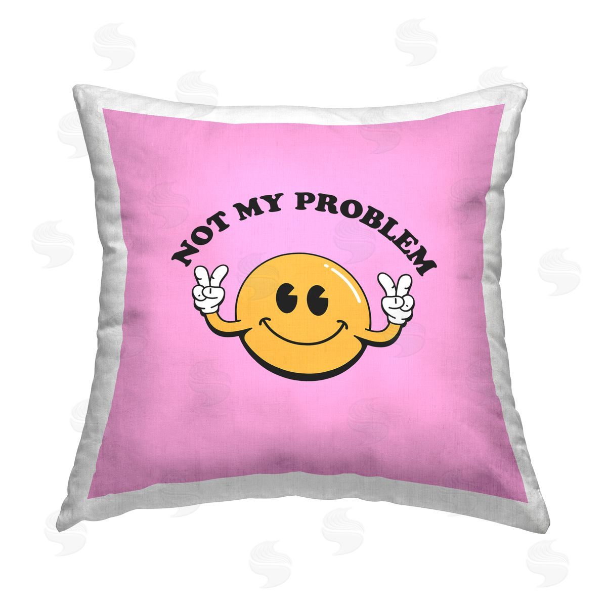 House of Lulu Vintage Not My Problem Printed Plush Polyester Throw Pillow