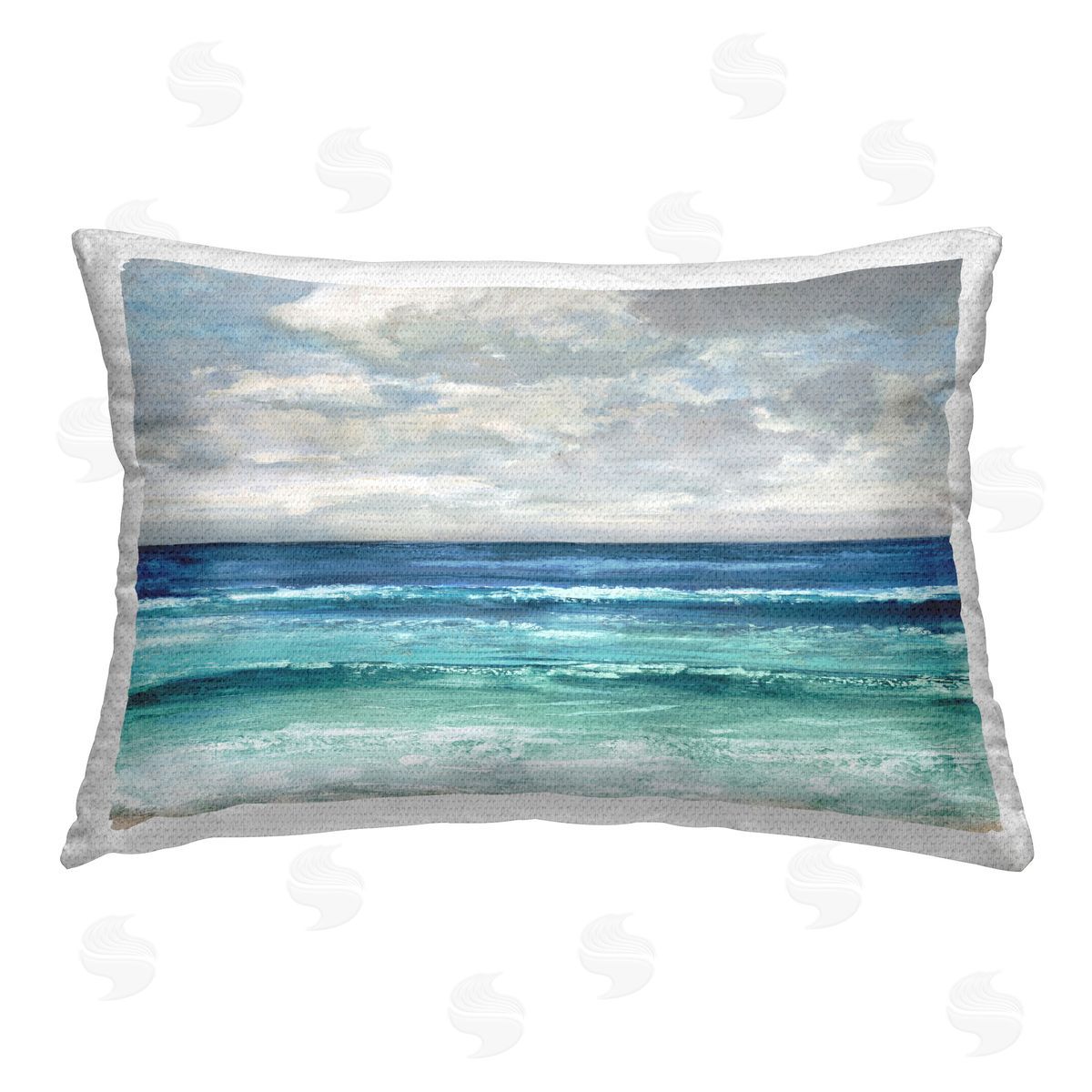 Amber Sterling Cloudy Beach Horizon Outdoor Quick-Dry Polyester Printed Throw Pillow