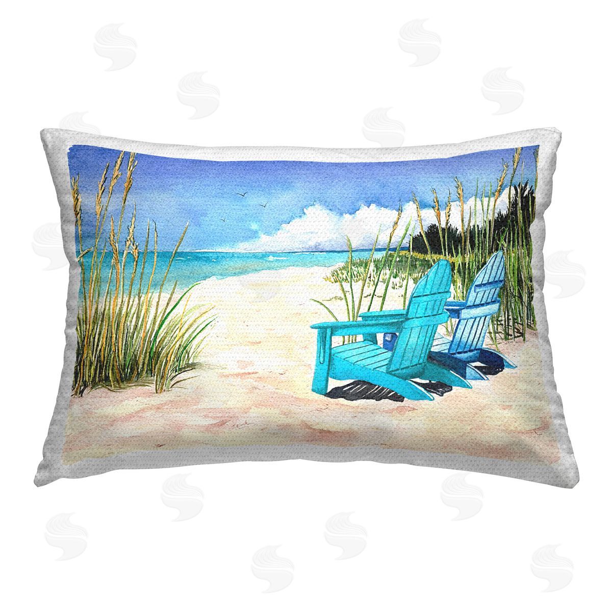 Christine Reichow Summer Beach Reeds Outdoor Quick-Dry Polyester Printed Throw Pillow